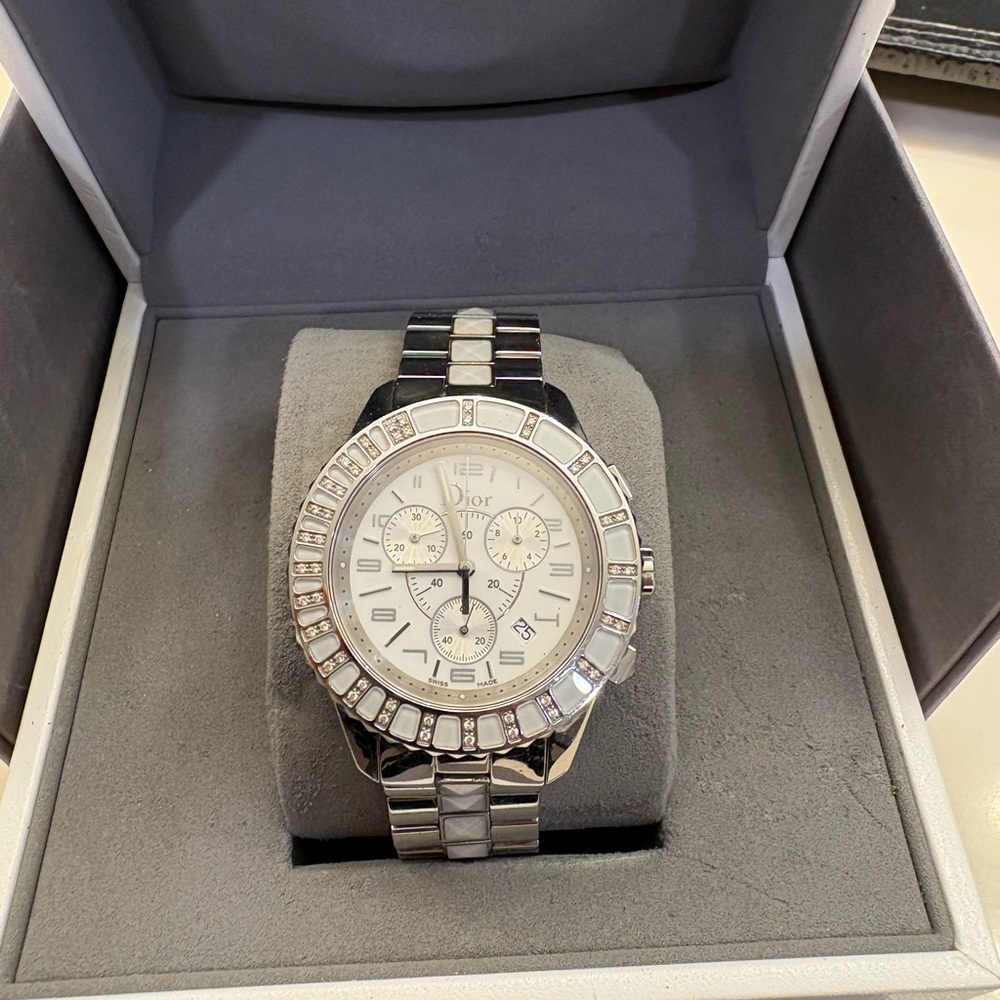 Dior Silver Chronograph Watch